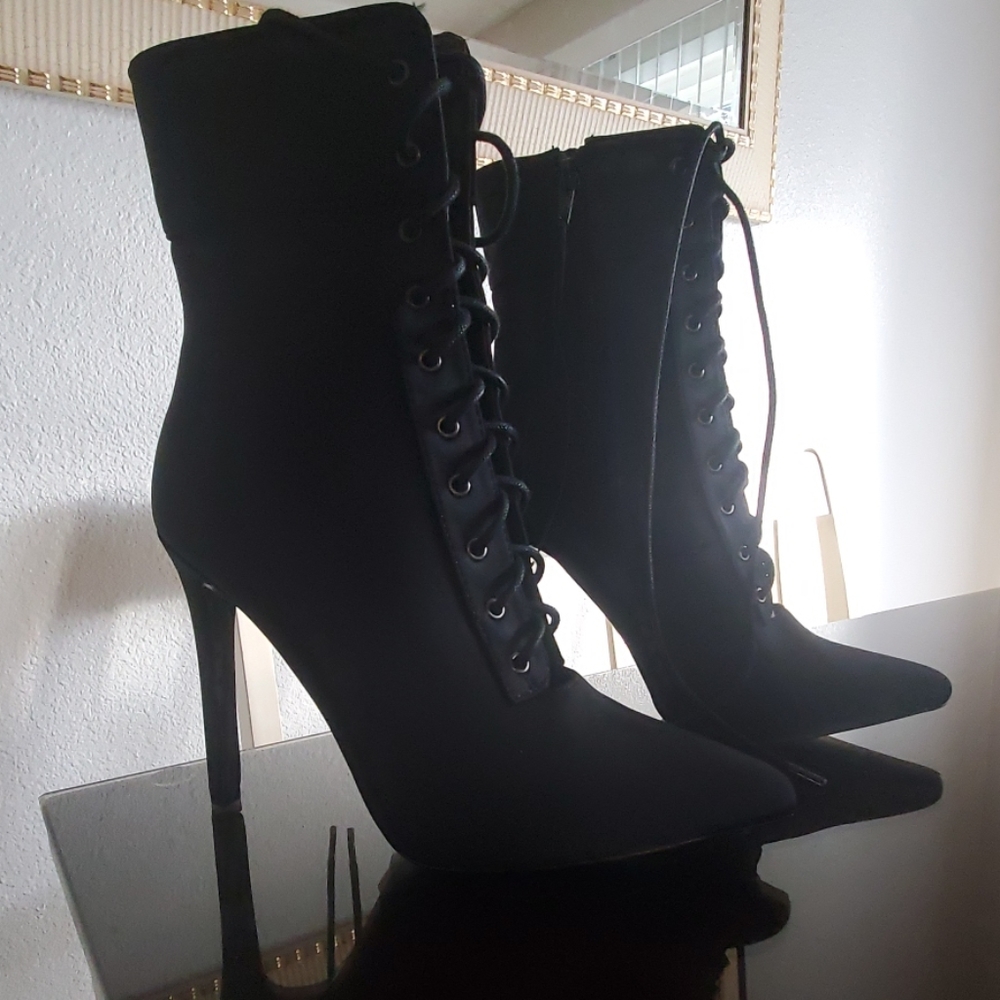 Black stiletto booties